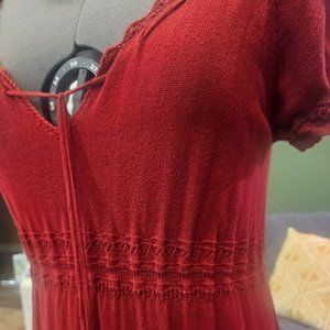 Crocheted/Knit Cotton Blend Sweater Dress Sz M